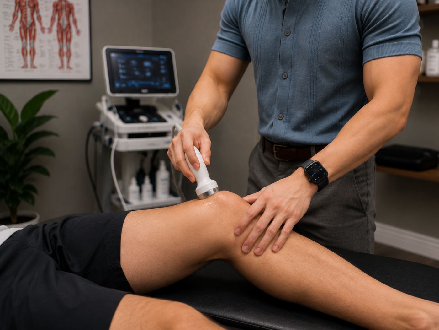 Ultrasound-guided assessment at Matthew Chan Physiotherapy